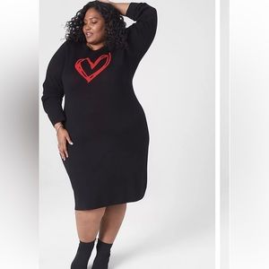 Heart Graphic Sweater Dress 14/16